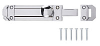 B&Q Chrome-plated Brass Flat Deadbolt Straight Gate bolt, (L)152mm
