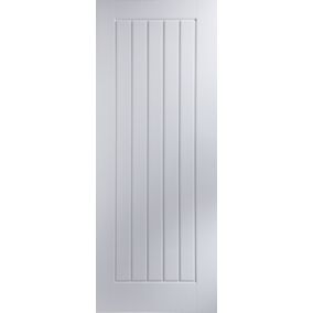 B&Q Cottage White Woodgrain effect Internal Door, (H)1981mm (W)762mm (T)35mm