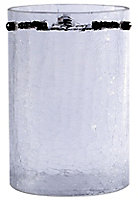 B&Q Crackle Clear Cylinder Light shade (D)11cm