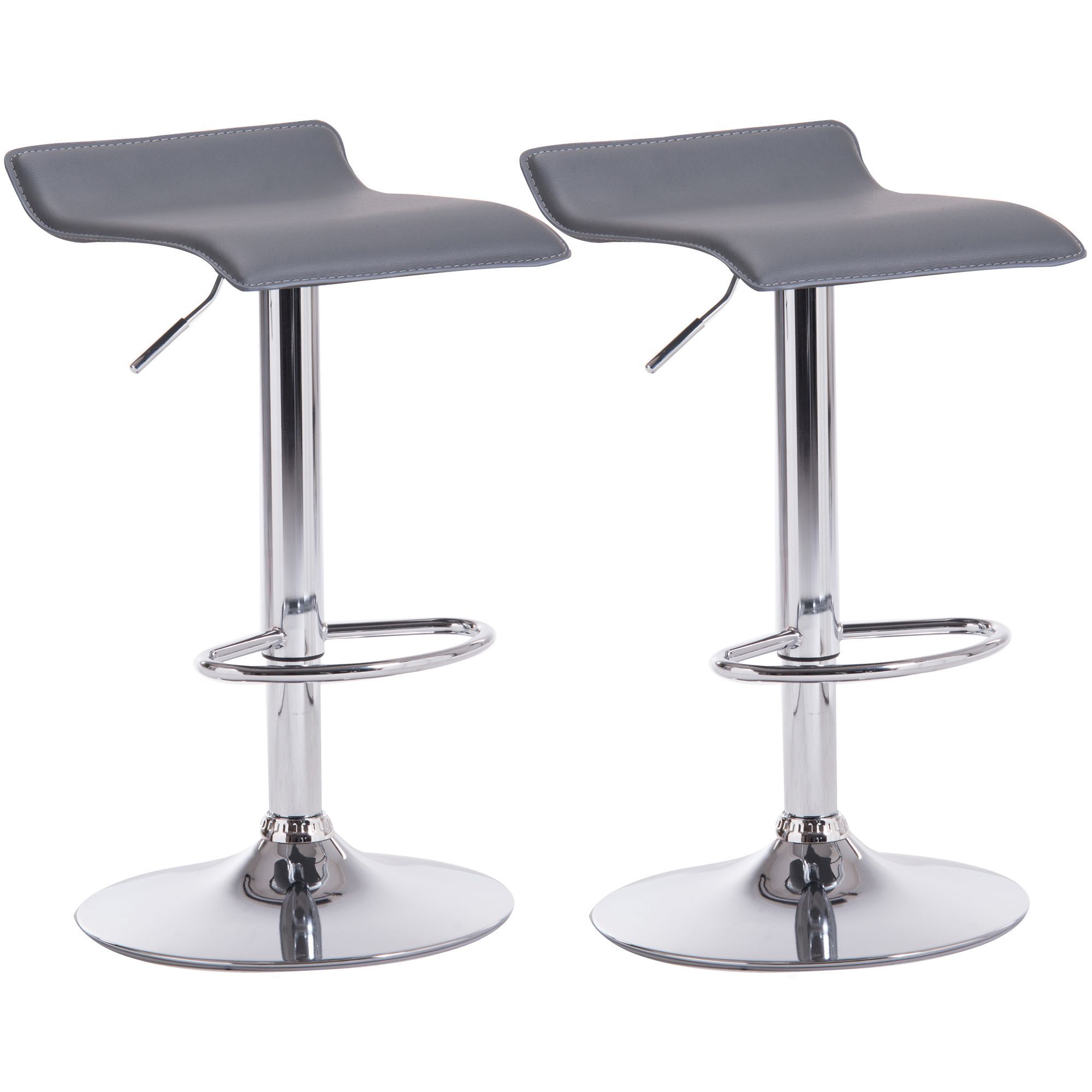 B&Q Daphne Grey Adjustable Swivel Bar stool, Pack of 2 DIY at B&Q