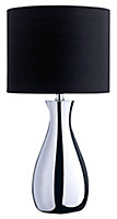 B&Q Fiona Black Chrome effect Halogen Table lamp