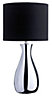 B&Q Fiona Black Chrome effect Halogen Table lamp