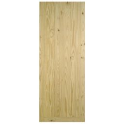 B&Q Framed, ledged & braced Knotty pine LH & RH External Front Door, (H)1981mm (W)838mm