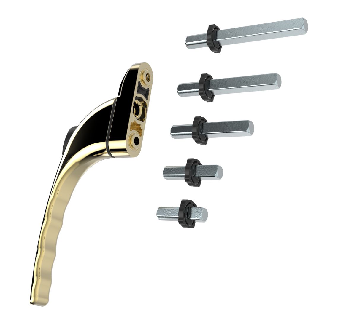 B&Q Gold effect Polished Window handle of 1 DIY at B&Q