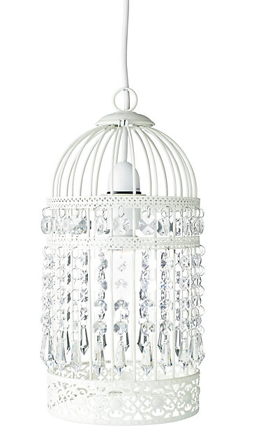 B Q Isobel Cream Birdcage Light Shade, Birdcage Light Fixture Diy