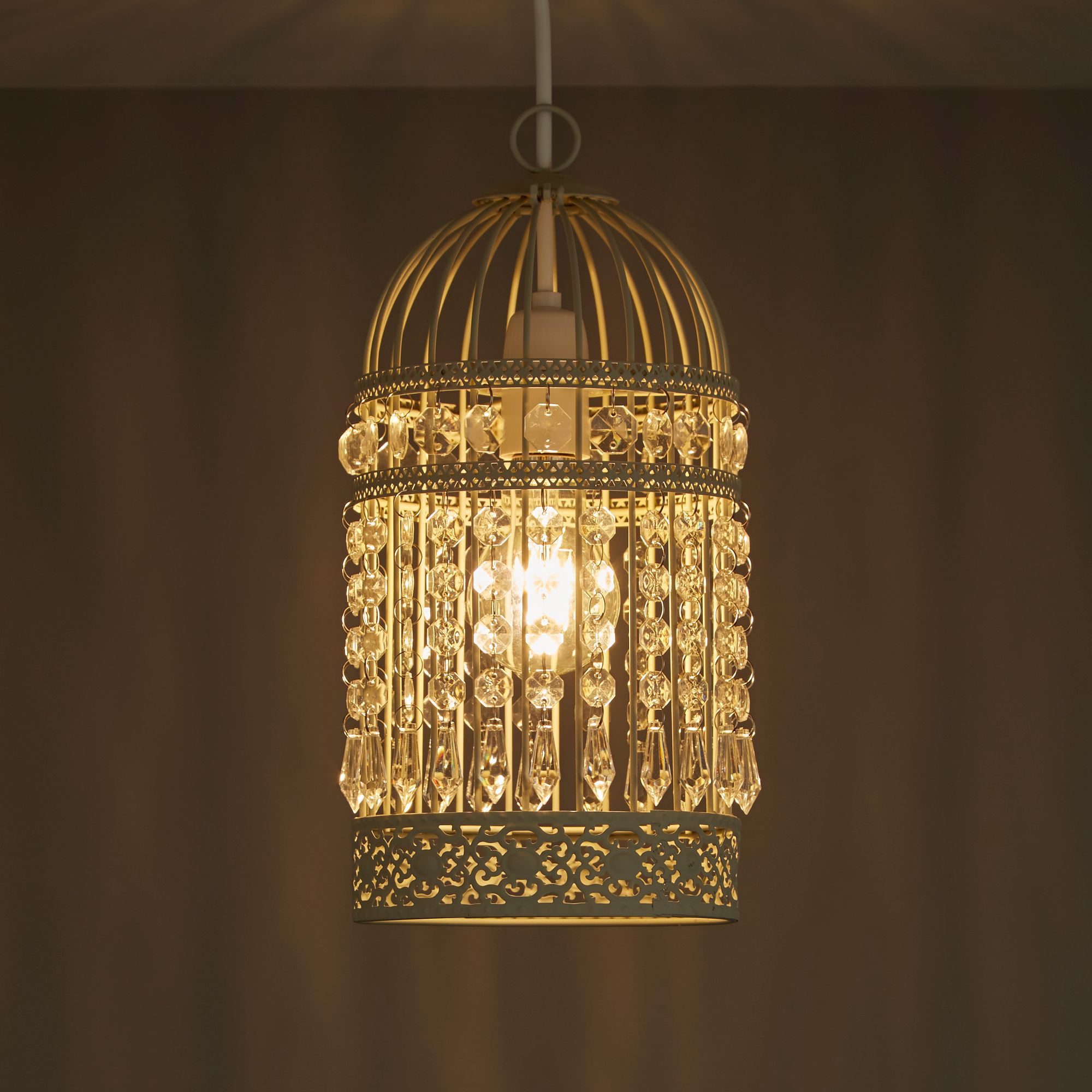B Q Isobel Cream Birdcage Light shade D 15cm
