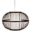 B&Q Mandy Brown Bamboo with inner diffuser Light shade (D)30cm