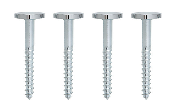 38mm Mirror Screws With Chrome Plated Caps Quantity 4 Flat Headed Screws 5648 