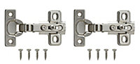 B&Q Nickel effect Nickel-plated Metal Unsprung Concealed hinge (L)26mm, Pack of 2