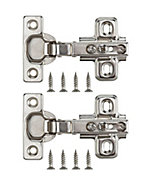 B&Q Nickel-plated Metal Sprung Concealed hinge (L)26mm, Pack of 2