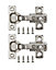 B&Q Nickel-plated Metal Sprung Concealed hinge (L)26mm, Pack of 2