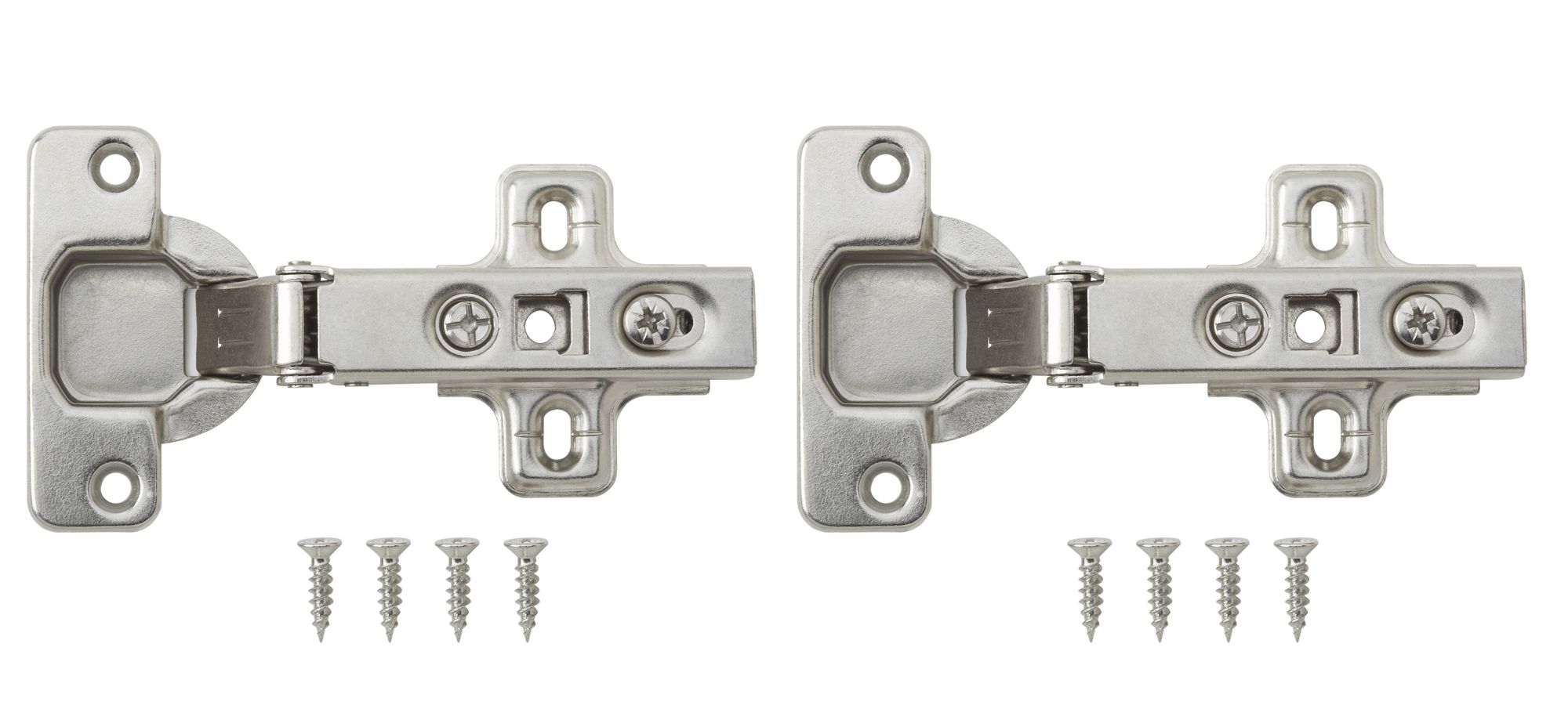 B&Q Nickel-plated Metal Sprung Concealed hinge (L)35mm, Pack of 2