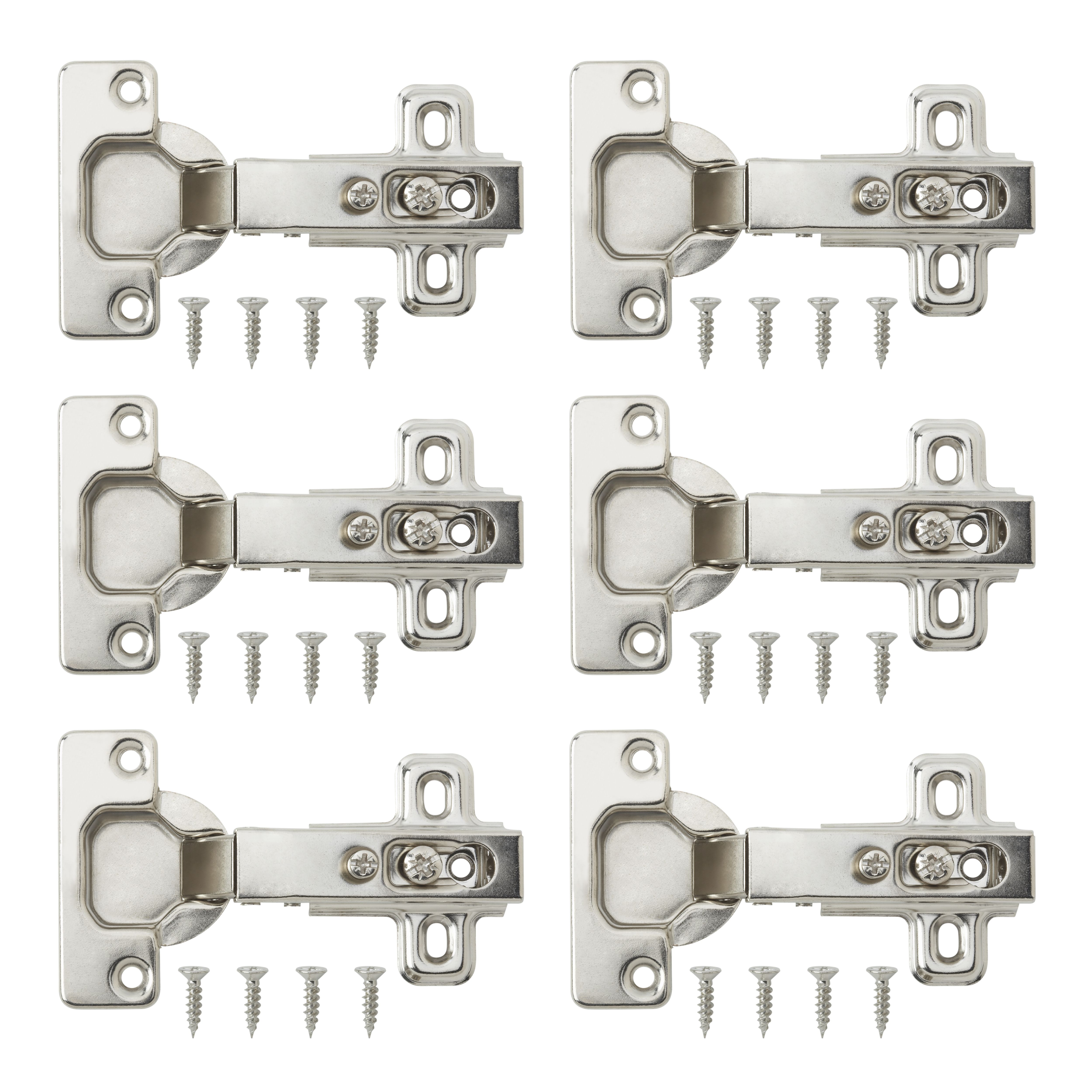 B&Q Nickel-plated Metal Unsprung Concealed hinge (L)35mm, Pack of 6