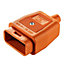 B&Q Orange 10A Switched 2 pin plug & socket