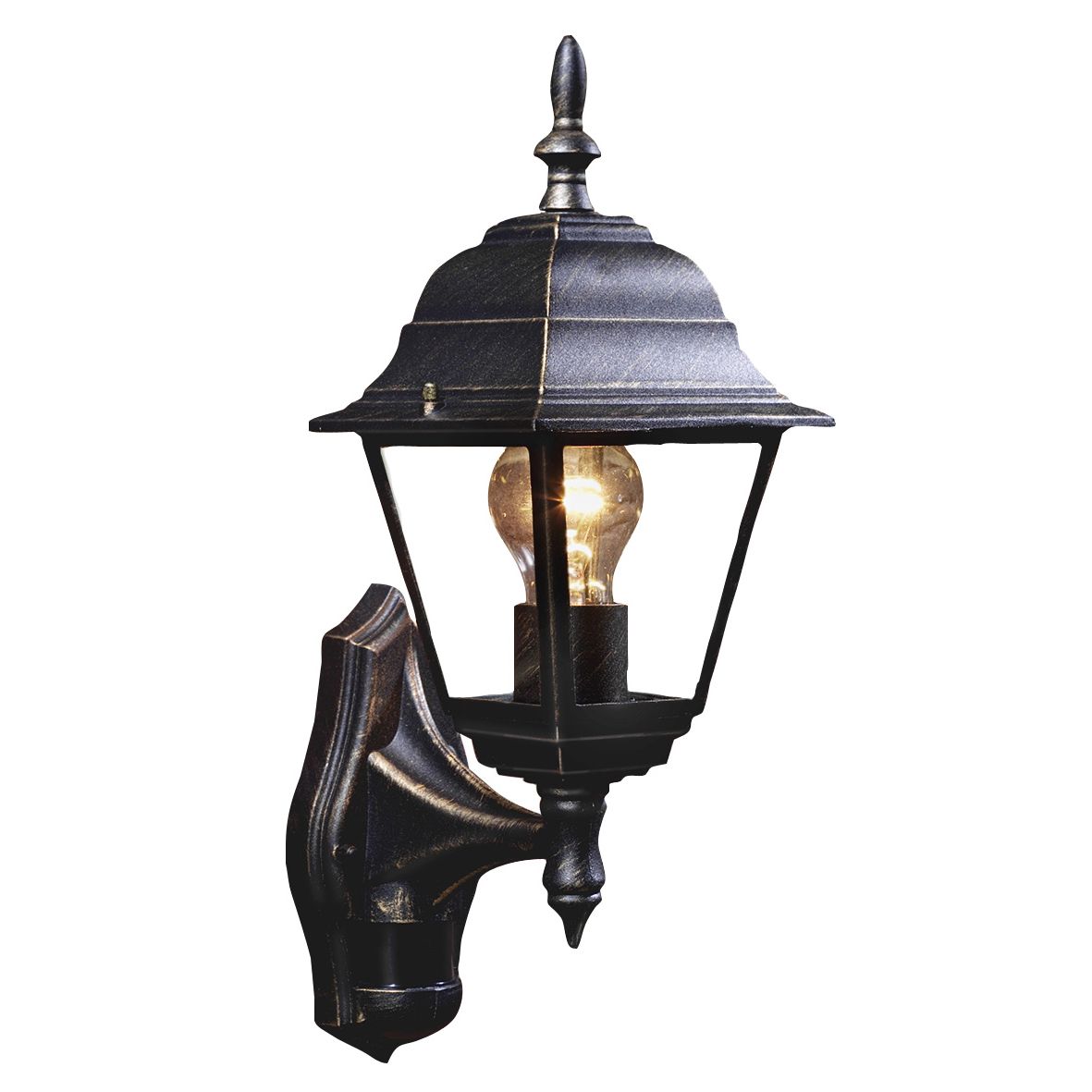 B Q Polperro Black Antique Effect Pir Outdoor Lantern 60w Diy At B Q