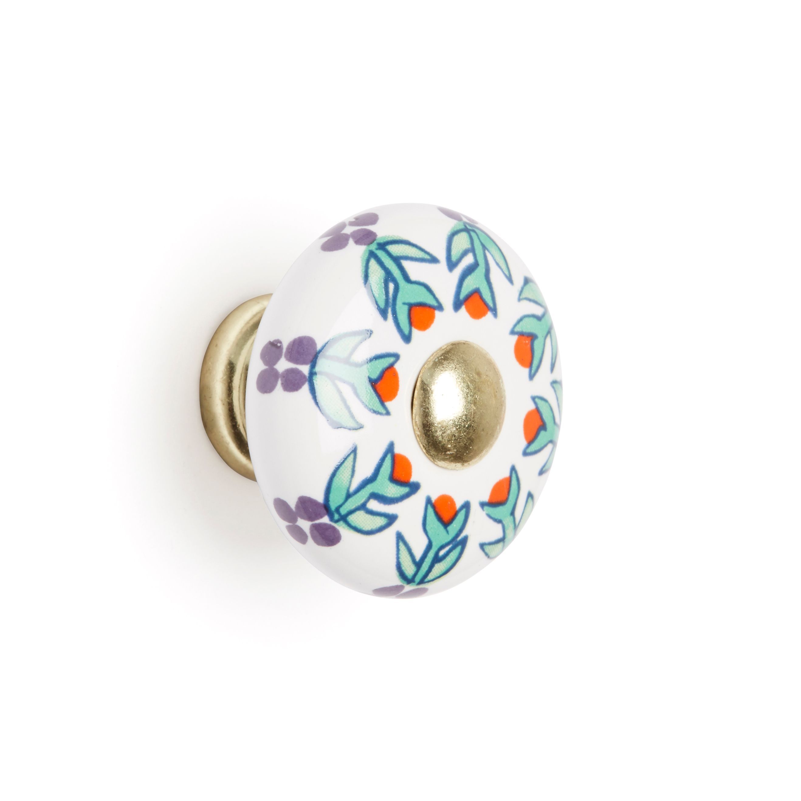 B&Q Purple & white Round Bedroom Knob handle (W)30 mm DIY at B&Q