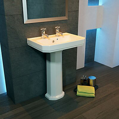 B Q Serina Full Pedestal Basin Diy At, Pedestal Center Bathroom Sink Vanity Unit