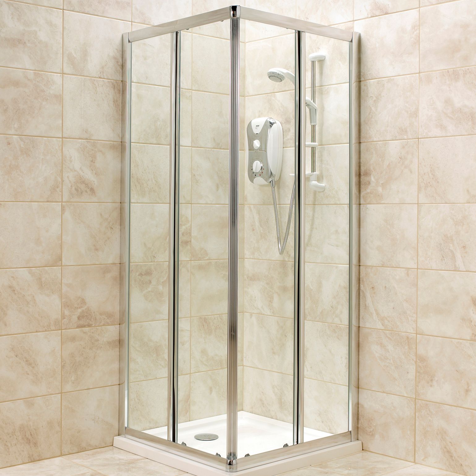 B&Q Square Shower enclosure with Double sliding doors (W)760mm (D)760mm