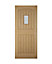 B&Q Stable Frosted Glazed Cottage White oak veneer LH & RH External Front door, (H)1981mm (W)762mm