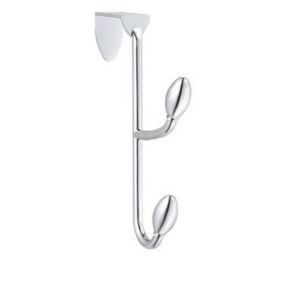 B&Q Tulip Chrome effect Zinc alloy Double Hook