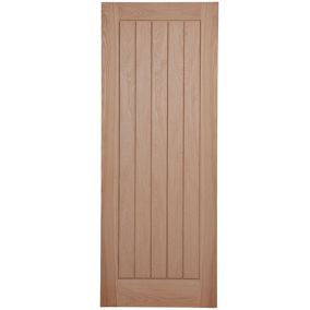 B&Q Unglazed Cottage Veneered Oak veneer Internal Door, (H)1981mm (W)762mm (T)35mm