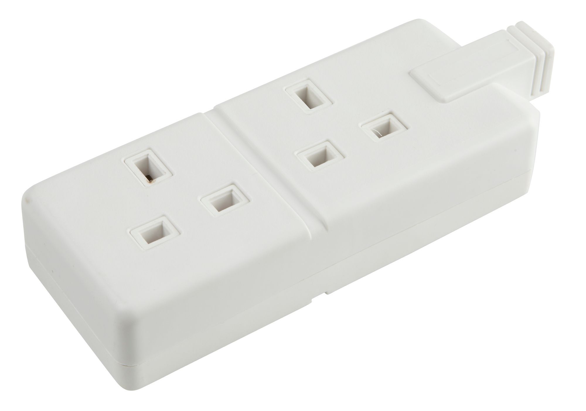 White 13A 2 Gang Trailing socket