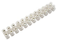 B&Q White 15A 12 way Cable connector strip, Pack of 5