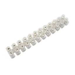 B&Q White 15A 12 way Cable connector strip