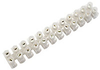 B&Q White 3A 12 way Cable connector strip, Pack of 10
