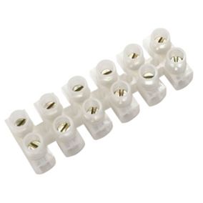 B&Q White 3A6 way Cable connector strip