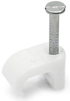 B&Q White 4.5mm Cable clip Pack of 100