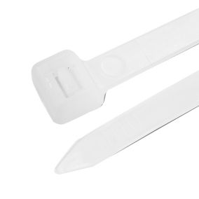 B&Q White Cable tie (L)140mm, Pack of 50