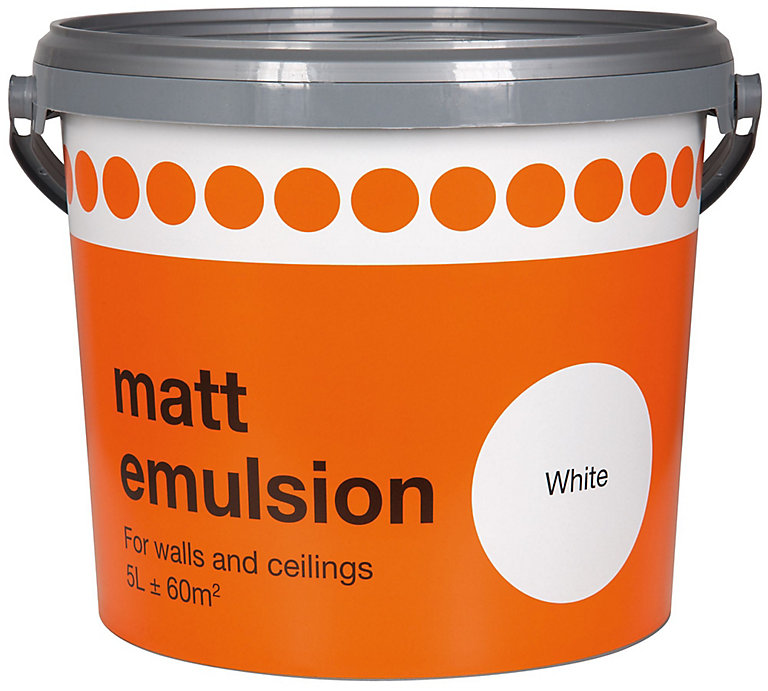 B&Q White Matt Emulsion paint, 5L | DIY at B&Q