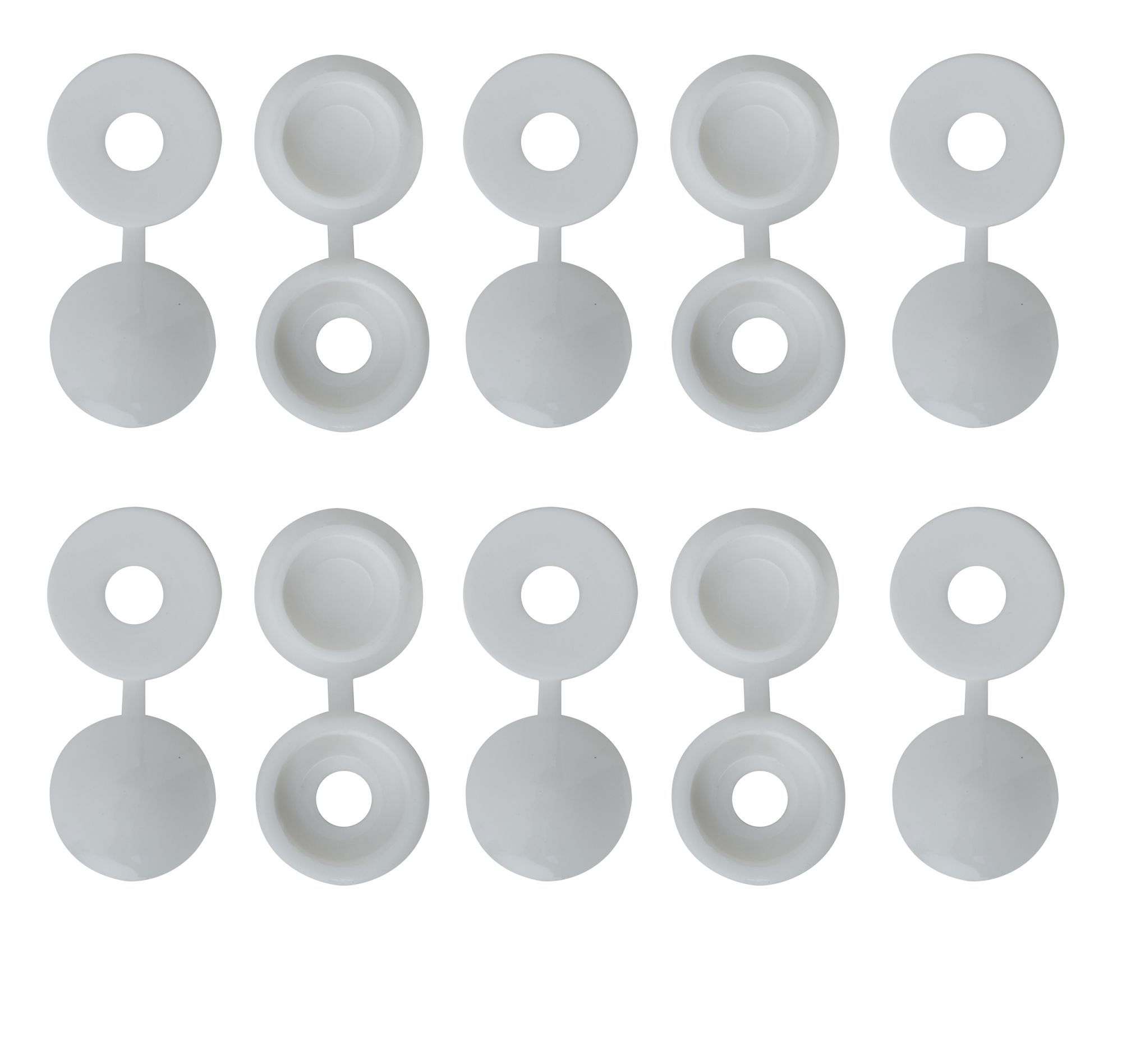 B&Q White Plastic Screw cap (Dia)12mm, Pack of 100