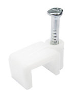 B&Q White Round 0.75mm, Cable clip of 20 Pack