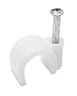 B&Q White Round 9mm Cable clip Pack of 100
