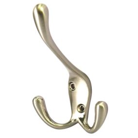 B&Q Zinc alloy Large Triple Hook (H)70mm (W)57mm (Max)8.5kg