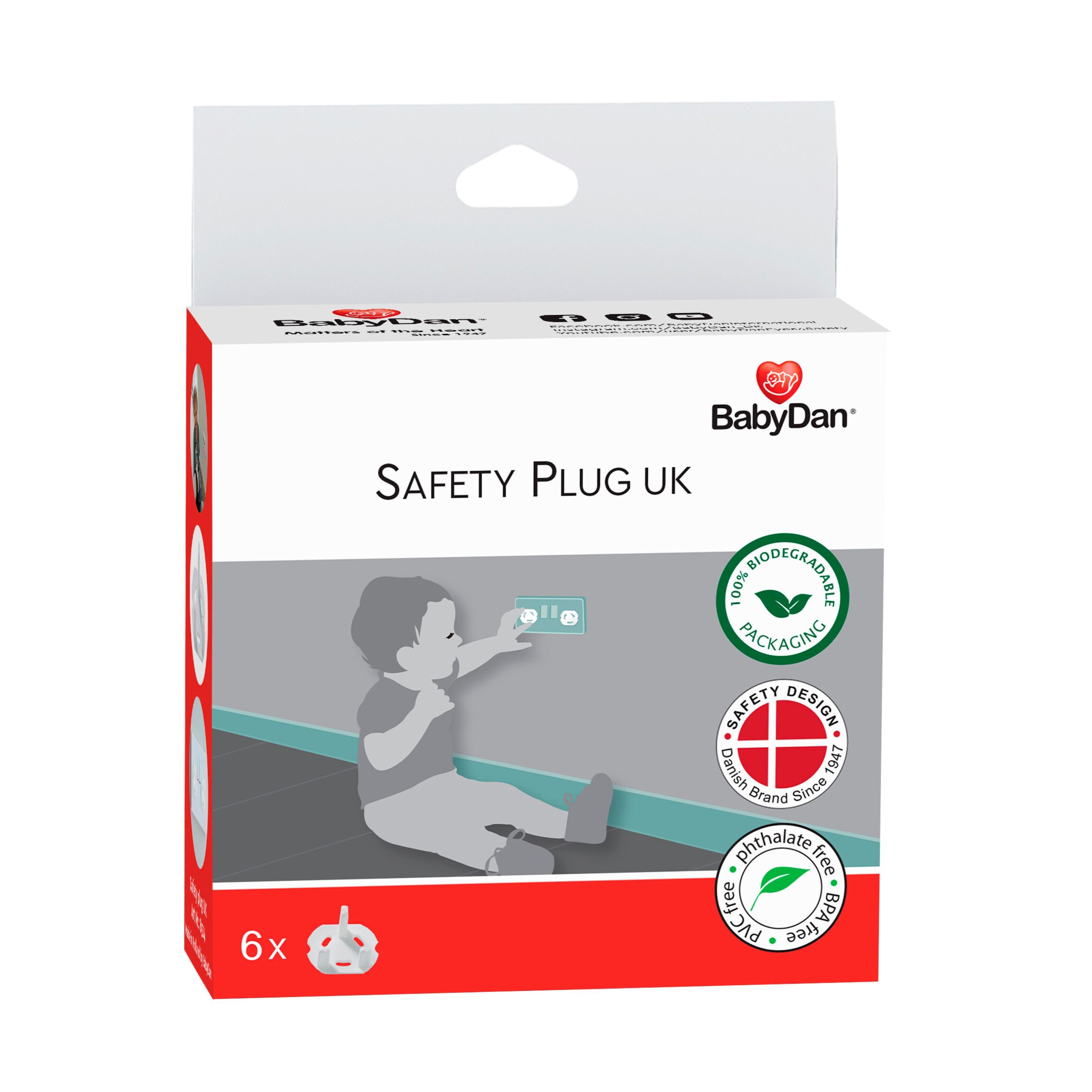BabyDan White Socket safety cover, Pack of 6