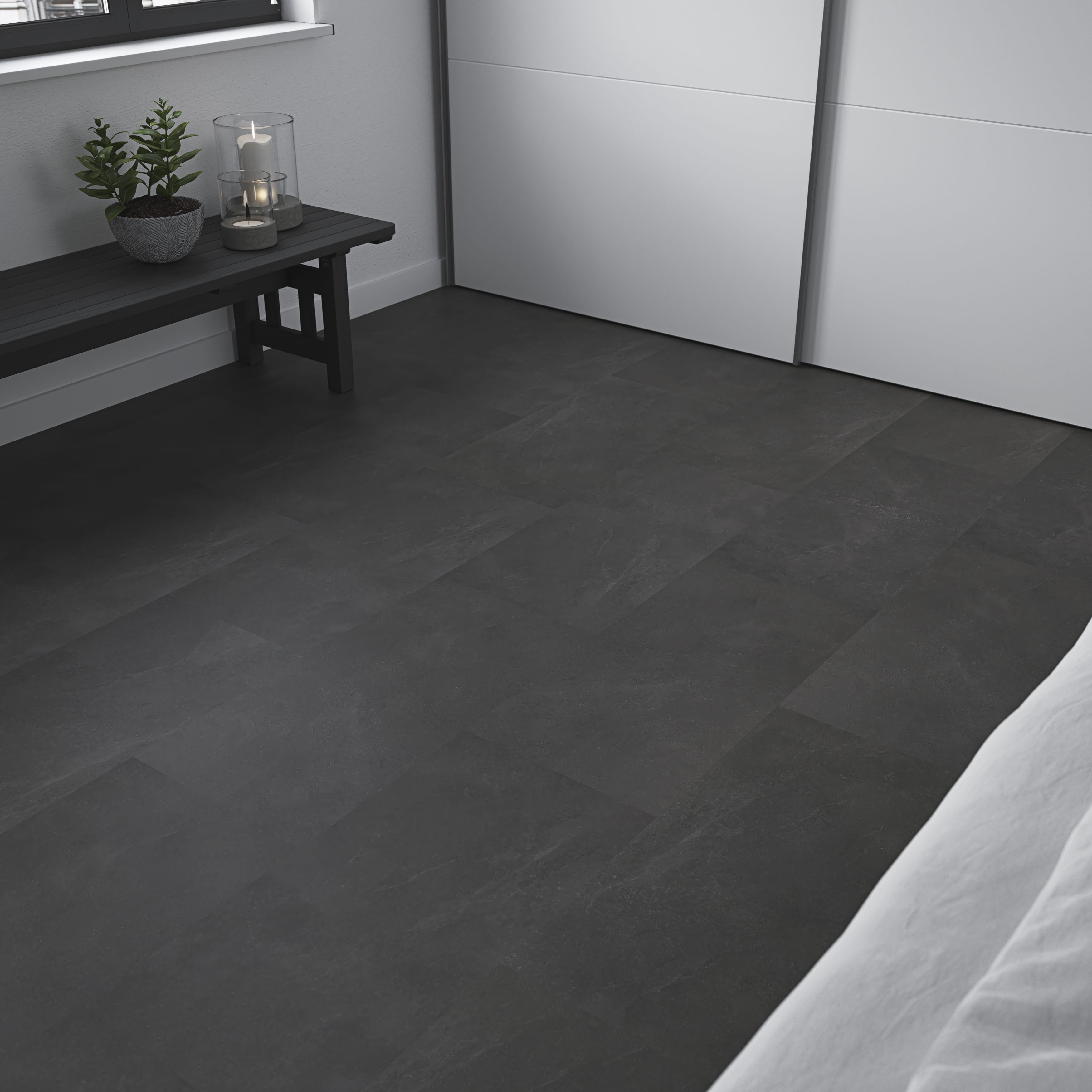 Baila Black Stone effect Planks Sample of 1