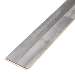 Bairnsdale Dark grey Gloss Oak effect Laminate Flooring Sample