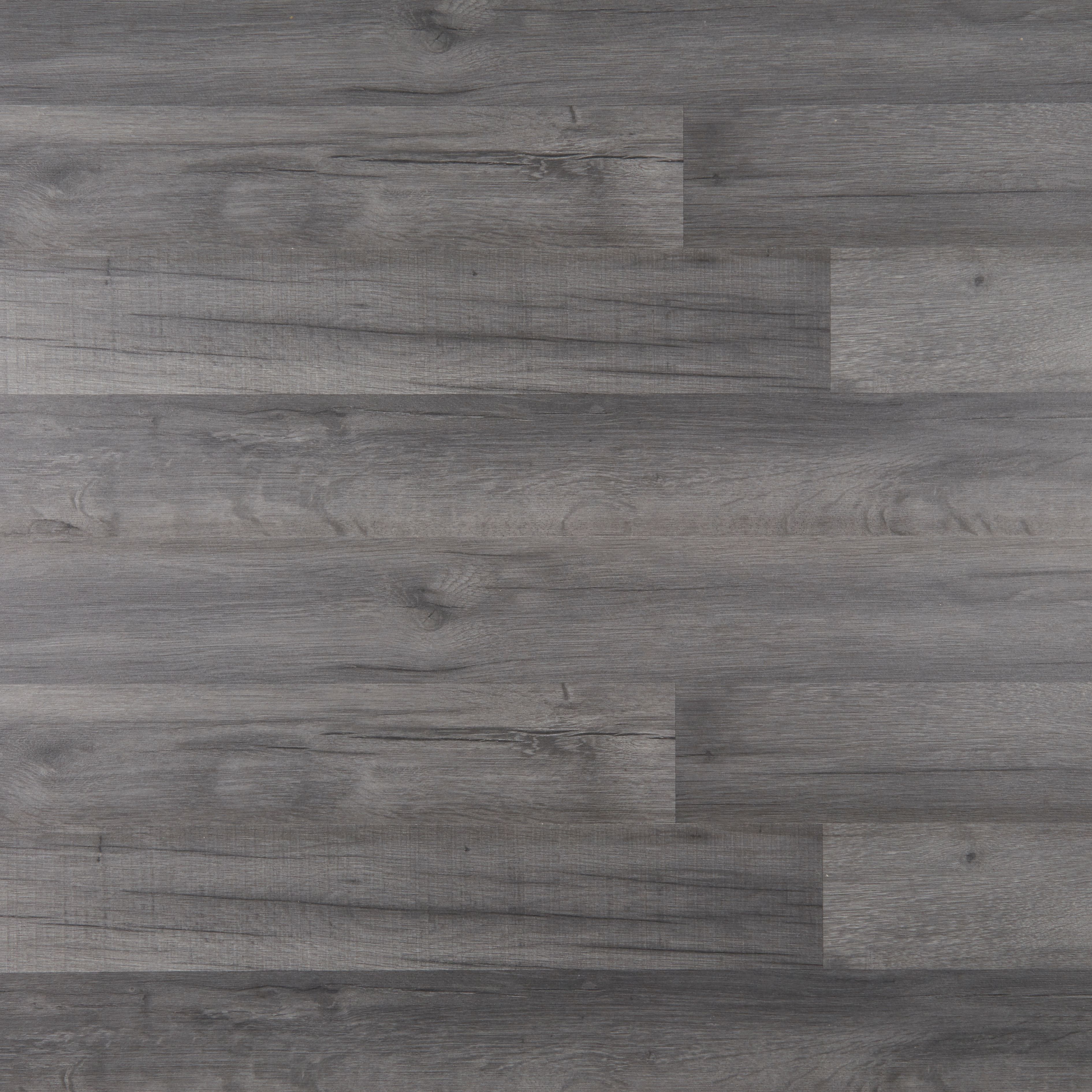 Bairnsdale Dark grey Gloss Oak effect Laminate Flooring Sample - 3