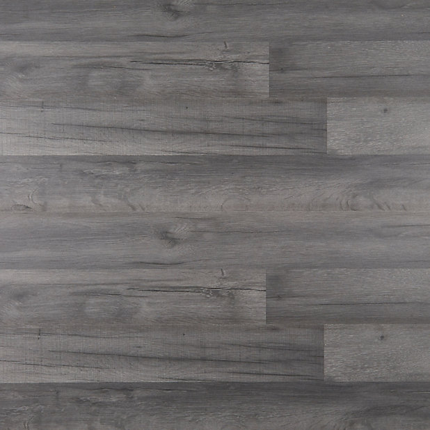Bairnsdale Dark Grey Gloss Oak Effect, Black Laminate Flooring B Q