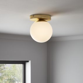 Baldaz Brass effect Pendant ceiling light, (Dia)160mm