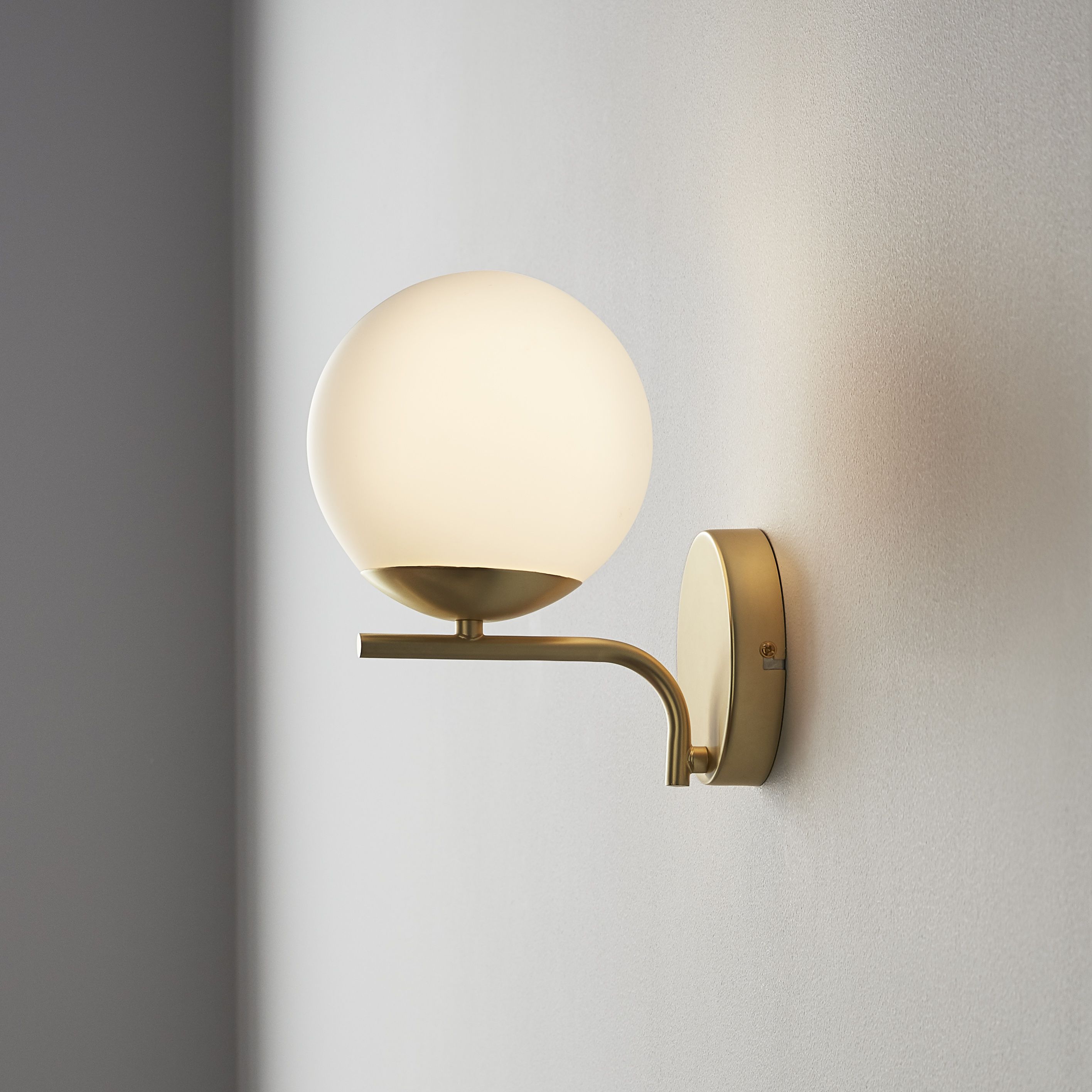 Baldaz Matt Brass effect Wired Wall light