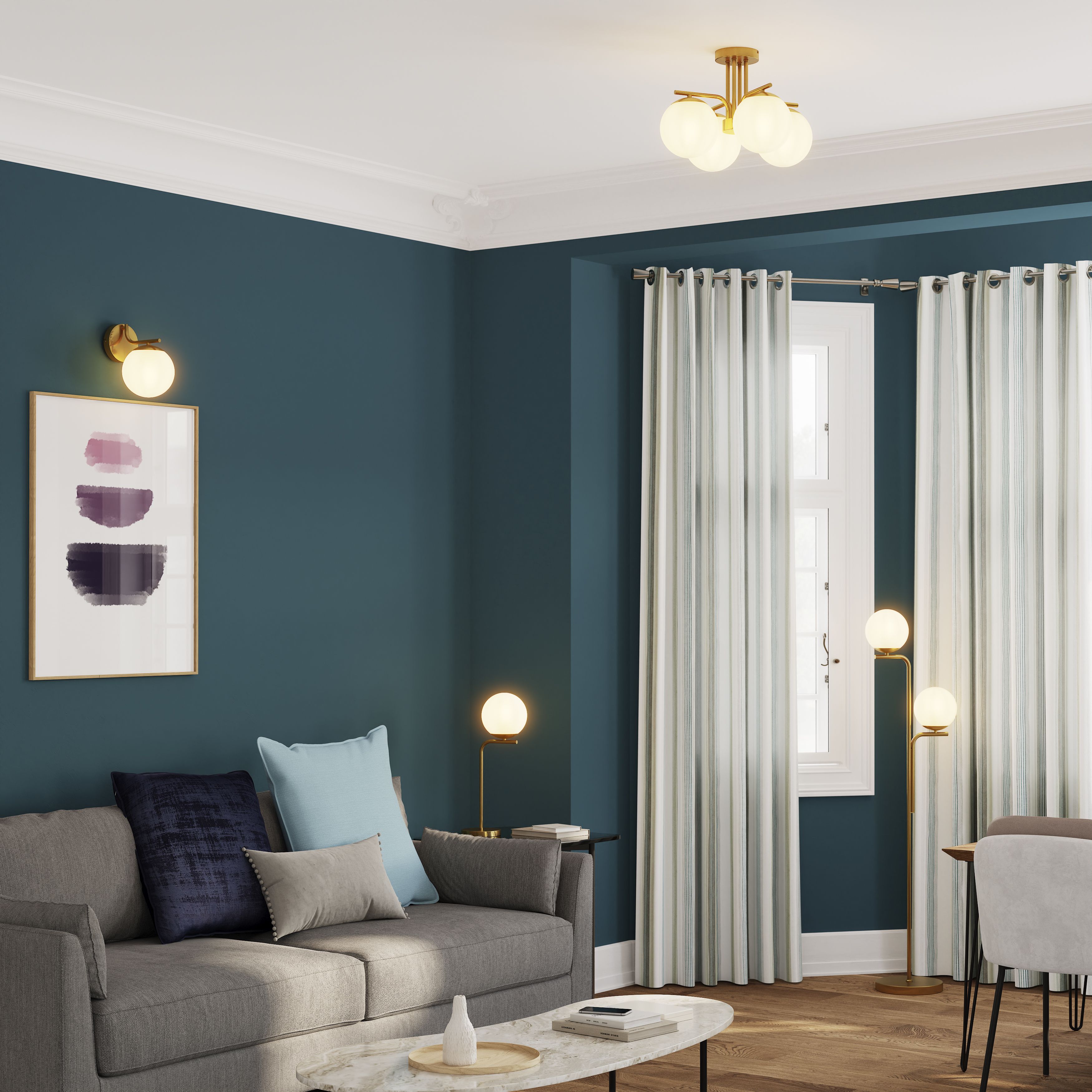 Baldaz Matt Brass effect Wired Wall light