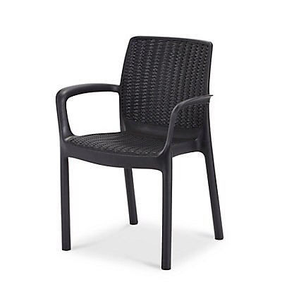 Bali Dark Grey Plastic Chair Diy At B Q, Black Plastic Chairs Outdoors