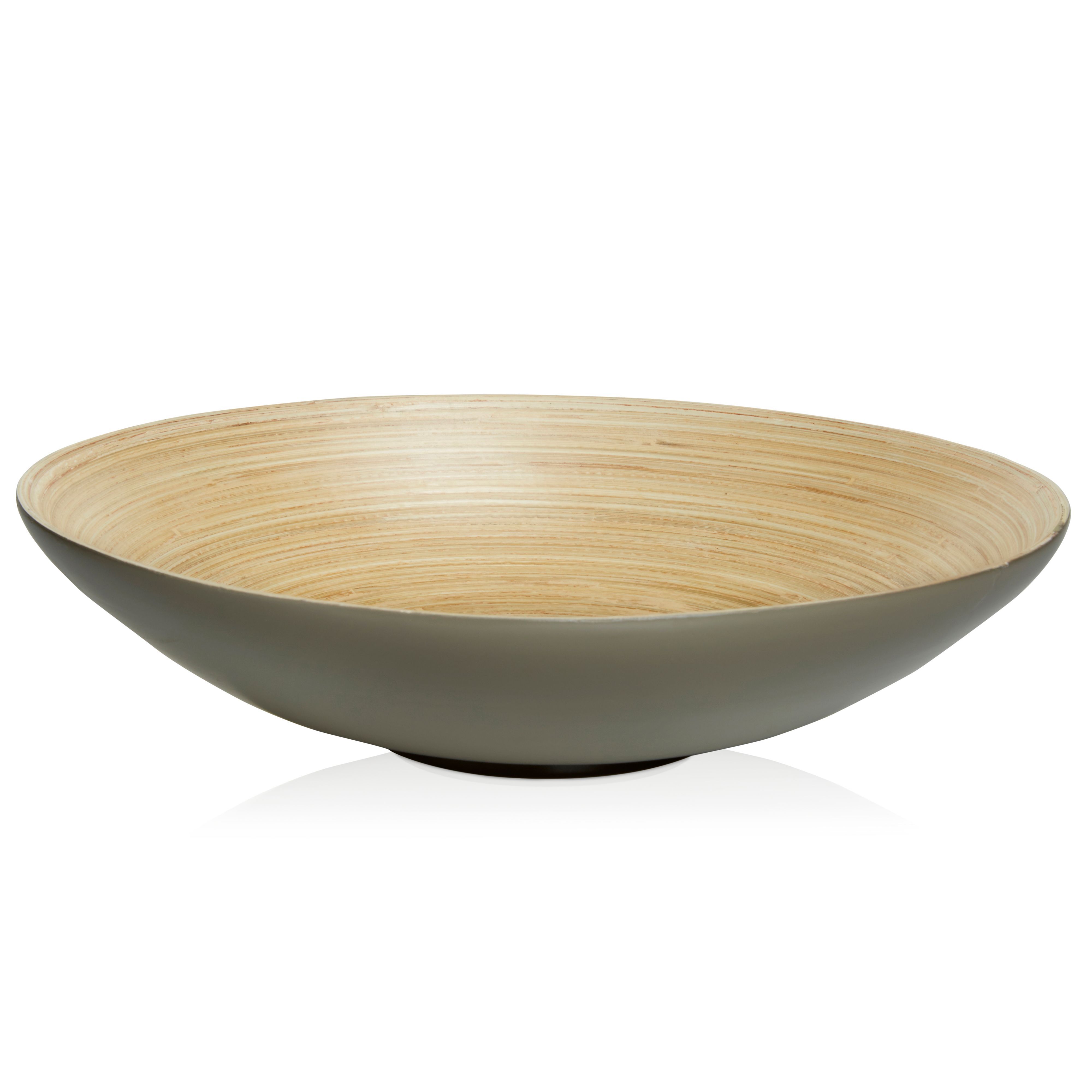 Bamboo Dish, Taupe Lacquered