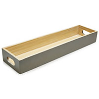 Bamboo Tray, Taupe Lacquered