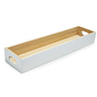 Bamboo Tray, White Lacquered