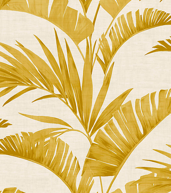 Banana Leaf Mustard Wallpaper Diy At B Q - Palm Leaf Wallpaper B Q